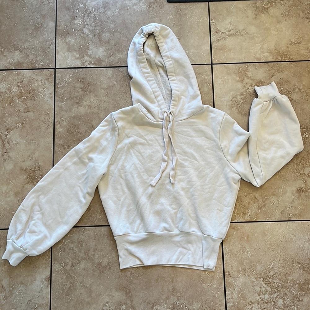 Madewell cropped white hoodie